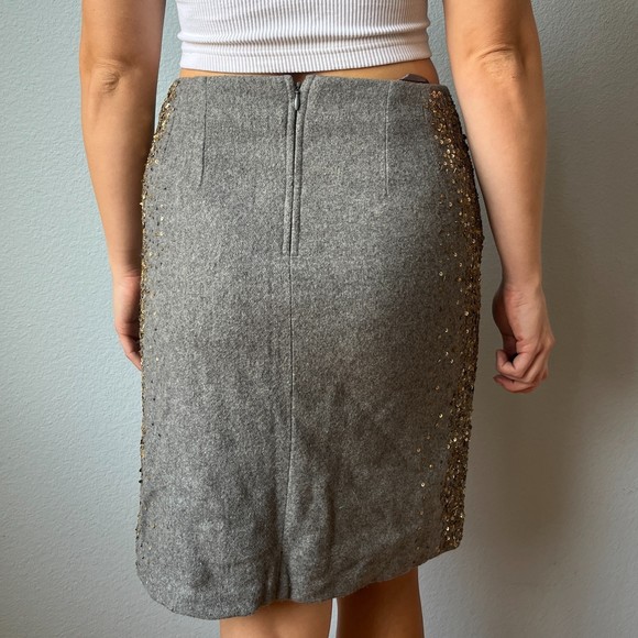 Anthropologie Moulinette Soeurs Wool Beaded Pencil Skirt Size 2 - Picture 7 of 11